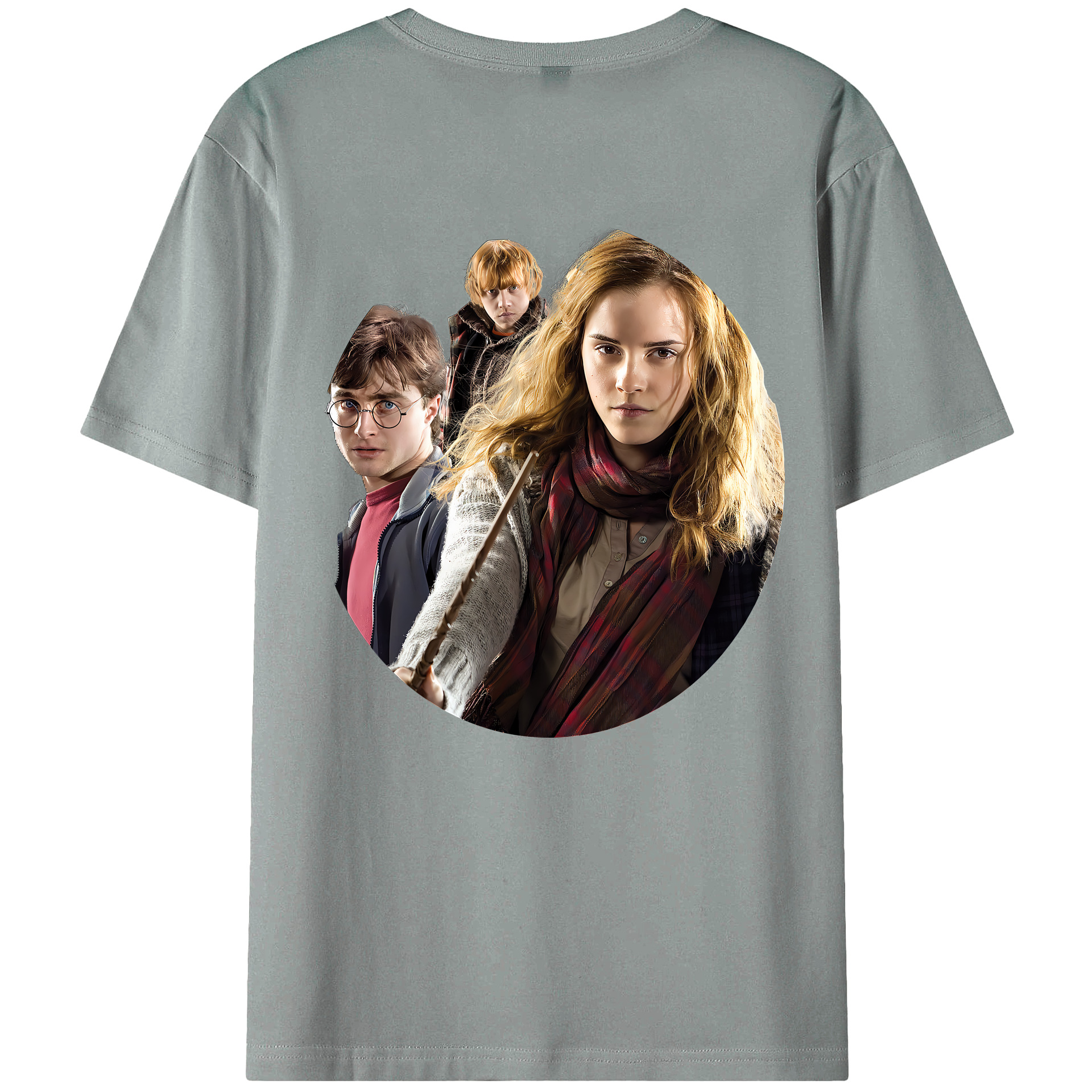 （画像用） Harry Potter ハリー・ポッターシリーズ 綿100％ メンズ半袖Tシャツ（バックプリント） 通気性